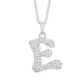 Letter E Pendant Only (Silver) (Without Chain)