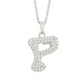 Letter P Pendant Only (Silver) (Without Chain)