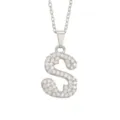Letter S Pendant Only (Silver) (Without Chain)