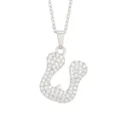 Letter U Pendant Only (Silver) (Without Chain)