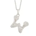 Letter W Pendant Only (Silver) (Without Chain)