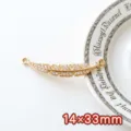 Lange Feder / 1 Stück (14x33mm) / Gold