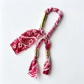 Dark Red Fabric Paisley Scarf + D-Carabiner