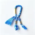 Royal Blue Silk Paisley Scarf + D-Carabiner