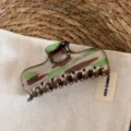 Large Rectangular Claw Clip / Grey Green
