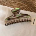 Retro Fan Hair Claw / Grey Green