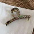 Cross Bar Claw Clip / Grey Green