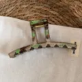 Thin Barrette Hair Claw / Grey Green
