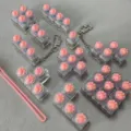 Without Lights / Double-Key Spinner Transparent Shell - Transparent Cat Paw