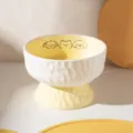 High Foot Flat Mouth Bowl / Yellow