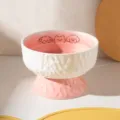 High Foot Flat Mouth Bowl / Pink
