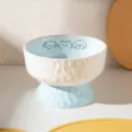 High Foot Flat Mouth Bowl / Blue
