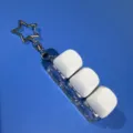 Without Light / 3-Key Transparent Case - White Round (Silver Star Chain)