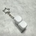 Without Light / 2-Key Transparent Case - White Round (Silver Star Chain)