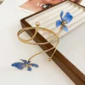 8# Open Bracelet-Gold-Blue