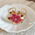 20# Bracciale Aperto-Oro-Rosso Rosa