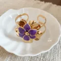 15# Bracciale Aperto-Oro-Viola