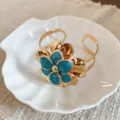 16# Bracciale Aperto-Oro-Blu