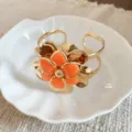 17# Bracciale Aperto-Oro-Arancione
