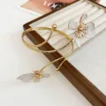 9# Bracciale Aperto-Oro-Beige