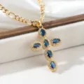 Gold Royal Blue 60cm Japanese Character Chain