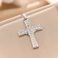 Classic Pave Cross Pendant (TP-04314-02) / Silver White Zirconia (TP-04314-02)