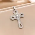 Hollow Geometric Cross Pendant-Silver (TP-04322-02)