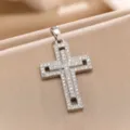 Double-layered Cross Pendant-Silver (TP-04324-02)