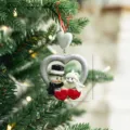 Silver Heart Snowman Resin Pendant / Standard