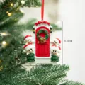 4 Elves Red Door Wreath Resin Pendant / Standard