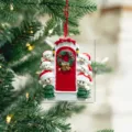 6 Elves Red Door Wreath Resin Pendant / Standard