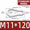 Galvanized Iron M11x120 Flat Hook