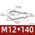 Galvanized Iron M12x140 Flat Hook