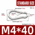 Galvanized Iron M4x40 Flat Hook