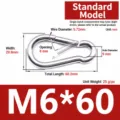 Galvanized Iron M6x60 Flat Hook