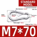 Galvanized Iron M7x70 Flat Hook