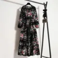S / Dresses / Black Floral Print