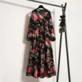 S / Dresses / Black with Red Rose