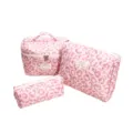 12X9X1.2 / Quilted Padded Makeup Bag Large Capacity Pink Leopard Print