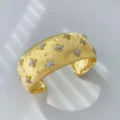 Bracciale rigido / Larghezza 26mm / Oro Zirconia Bianca