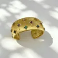 Bracciale rigido / Larghezza 26mm / Oro Rhinestone Multicolore
