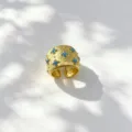 Anello / Larghezza 15mm / Oro Stile Turchese