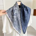 Two-Tone Large Paisley - Blue White (Double Sided)