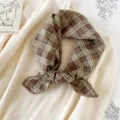 70x70cm High Quality Version / Three-Line Check Coffee