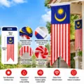 2*8ft Drapeau National Vertical de Malaisie