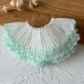 Chiffon bianco con bordo verde monostrato