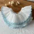 Chiffon bianco con bordo blu monostrato