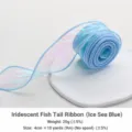 Fil de Queue de Poisson Iridescent / 4cm*9 Yards / Bleu Mer Glaciale