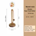 Acacia Wood U-Shape - Fortune Cat Pendant