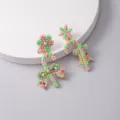 Fiocco di neve fiocco bastoncino di zucchero verde e rosa